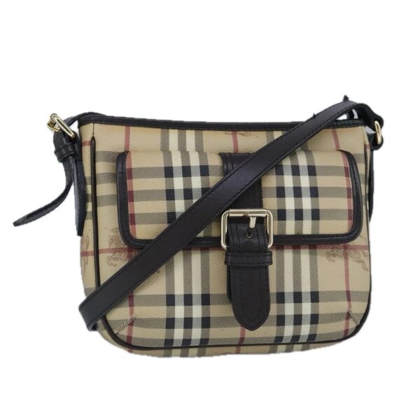 BURBERRY Nova Check Shoulder Bag PVC Beige Gold - Picture 1 of 16